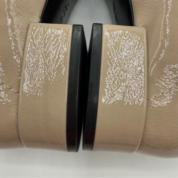 Zara Taupe Patent Loafers Women’s Square Toe Low Heel Slip On Shoes Size 6.5 US - Picture 16 of 16